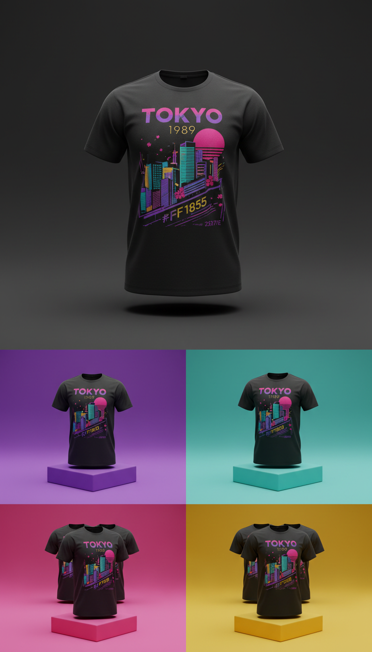 Tokyo 1989 Graphic Tee with Kanji Print